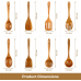 AIUHI Wood Spoons for Cooking, Nonstick Kitchen Utensil Set, Wooden Spoons Cooking Utensil Set Non Scratch Natural Teak Wooden Utensils for Cooking (Teak 8 Pack)